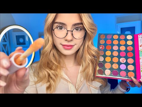 ASMR BESTIE DOES YOUR MAKEUP FAST PACED 🌲🌿💄 Layered Sounds Personal Attention For SLEEP 😴🌿