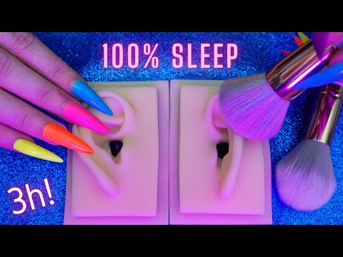 Asmr Ear Mic Brushing , Scratching , Cleaning & Massage - Asmr No Talking for Sleep ( 3 Hours Asmr )