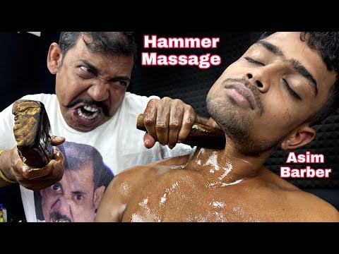 Asim Barber Most Famous Tok Sen Massage Therapy With Neck Cracking ASMR | Hair Crack and Ear Crack