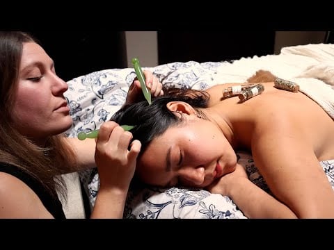 [ASMR] Intense Herbal Massage, Back Scratch & Scalp Scraping |@semideasmr pampering part 3