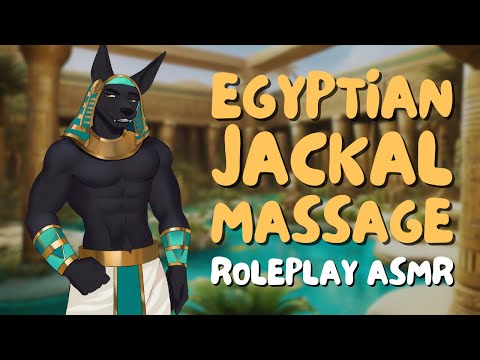 [Furry ASMR] Egyptian Jackal Gently Cleans Your Ears 🏜 | Ear Brushing, Massage, Noms, Oasis Ambience