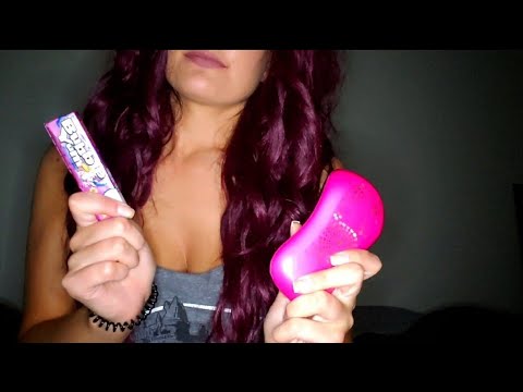 ASMR Hair Brushing, Hair Shaking and Gum Chewing