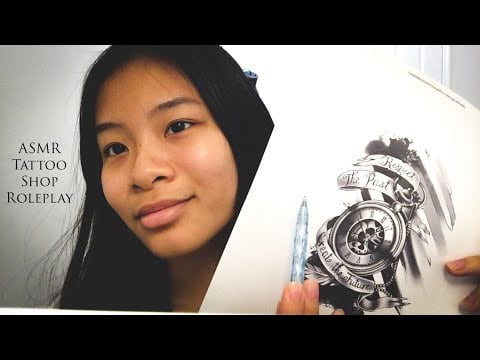 ASMR Tattoo Shop Roleplay (Paper sounds, writing sounds, tapping, etc.)