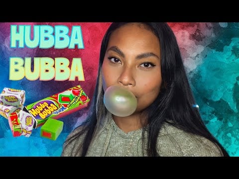 ASMR Chewing Strawberry Watermelon Hubba Bubba Bubblegum , Amazing Tingles