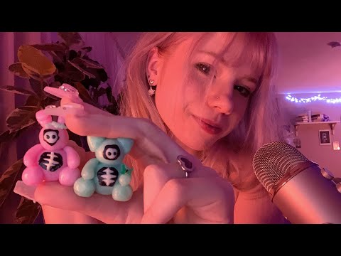 ASMR | Showing you little clay figures I made 💜🎀🐰🐻 | candymindedASMR