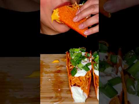 NACHO CHEESE RAMEN TACOS #asmr #tacos #mukbang #eat #food