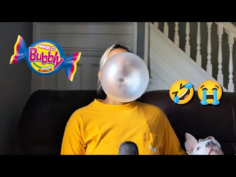 ASMR Chewing Gum Next To My Puppy , Relaxing Sounds For Sleep , Dubble Bubble And Anglo Bubbly Gum