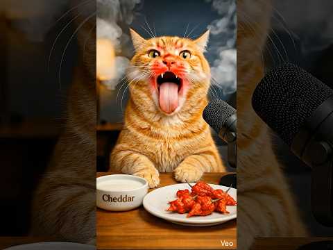 Cat Tries the World’s Hottest Pepper 🌶️ ASMR #asmr #ai #food