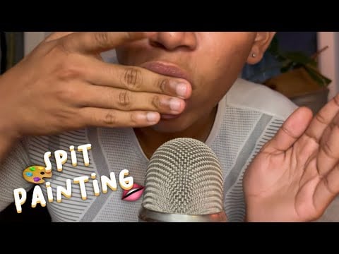 ASMR | Wet Mouth Sounds Spit Painting 🎨