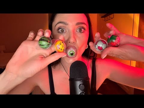 ASMR Mukbang Soft Chewy Candy (The Eyeball Candy Scared Me! 👁️😱)