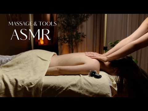 Real Client Back, Shoulder, & Scalp Massage with Tools & Hands 😴 [No Talking]