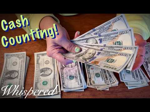 ASMR Money Sounds💰Counting 1,000 in Real U.S. Bills 💵 (Whispered Version) Crispy Crinkly paper!