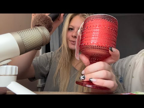 ASMR new mic random triggers! Mouth sounds, mic brushing/scratching)