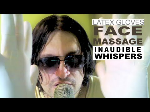 Face massage with latex gloves | inaudible whispers | Relaxing ASMR triggers