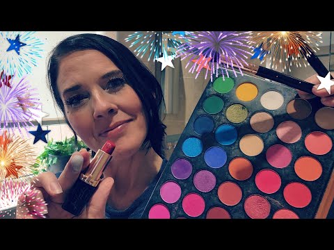 ASMR- Doing Your 4th Of July Makeup 🎇