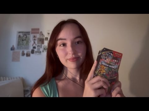asmr pokemon card unboxing/reveal 🎇 close whisper, whisper ramble, tapping