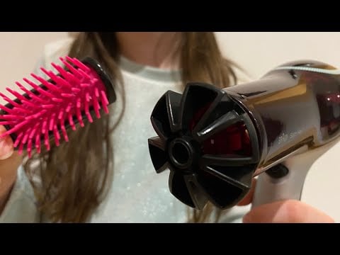 ASMR blow drying, straightening, brushing and styling your hair