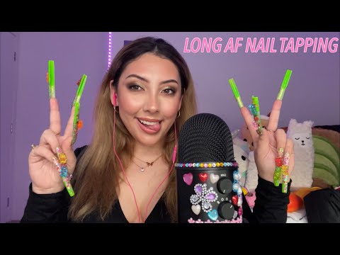 ASMR Nail Tapping & Clacking 💗💚 | Whispered