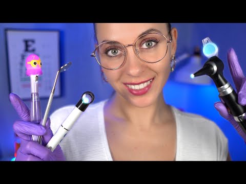 ASMR Ear Exam Otoscope, Cranial Nerve Examination, ROLEPLAY, Personal attention, Sleep