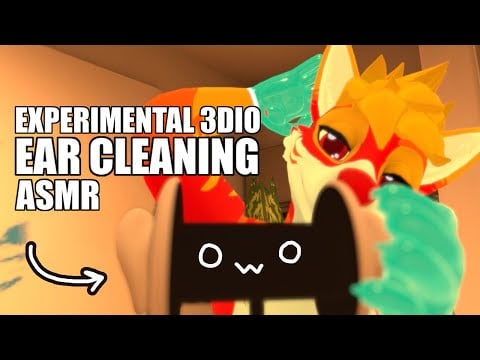 [Furry ASMR] Experimental tingly ear cleaning (3DIO) [gloves, playfoam, ear swabs and more ..] 👂