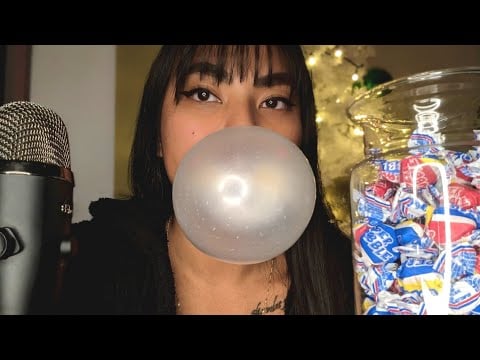 ASMR Super Bubble Gum Chewing Blowing Bubbles Sounds For Sleep And Relaxation