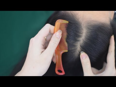 ASMR Hair Parting, Hair Combing With Comb, Scalp Massage, Scalp Scratching For Relieve Stress