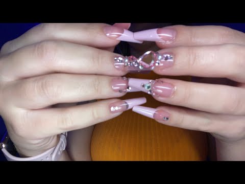 ASMR Nail Tapping with long press on nails 💖✨💅🏼