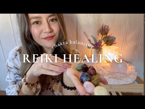 Chakra balancing with Reiki healing/7stones/Hand Movements チャクラを整える レイキヒーリング 7つの鉱石 ASMR