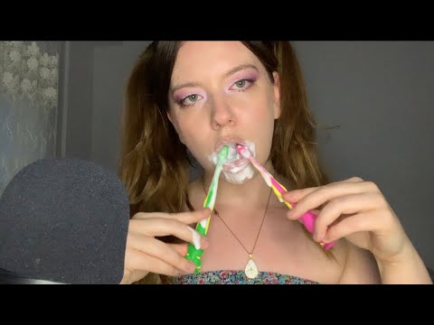 ASMR | 💗Double Teeth Brushing & Mouth Wash🦷💗🦷 👅