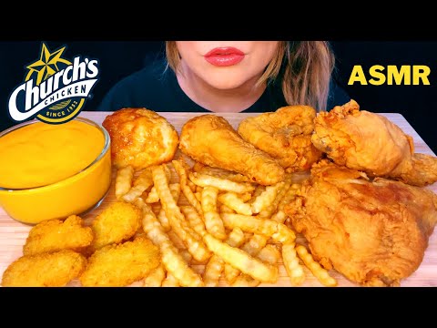 ASMR CHURCH'S FRIED CHICKEN MUKBANG (NO TALKING) EATING SOUNDS