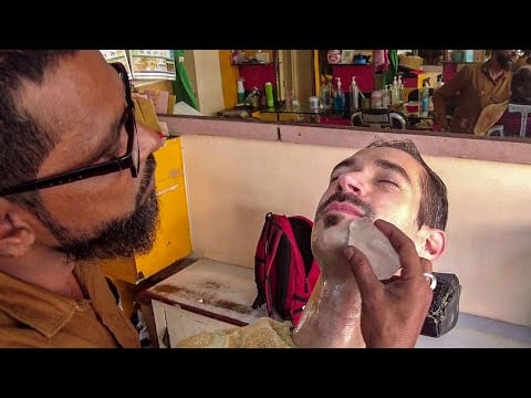 NATURAL Mineral as Antiseptic in Perfect $1.2 Indian Mustache Shave - Pune 🇮🇳