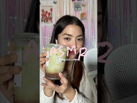 asmr - trying new drinks | Zus iced pistachio chocolate (malaysia)