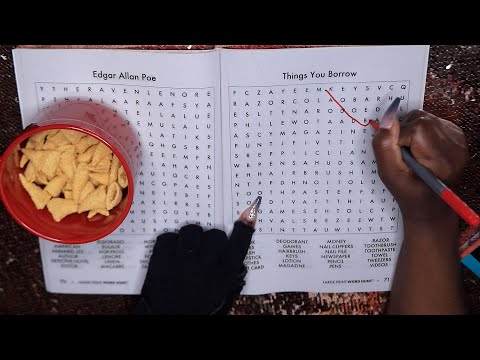 THINGS YOU BORROW WORD SEARCH ASMR CRUNCHY BUGLES EATING SOUNDS