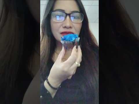 ONE TIME BITE BLUE CUP CAKE #everyone #mukbang #shortsfeed #cupcake #onebite #challenge #eating