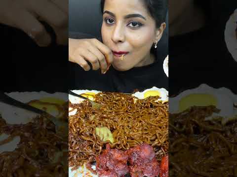 ASMR Eating Spicy Korean Black Bean Noodles,Fried Chicken Leg Piece,Lollipop ASMR Eating Mukbang