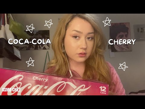 asmr tomando coca-cola cherry (sonidos de hielo)