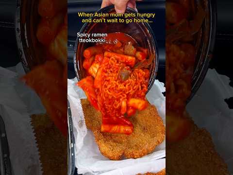 When Asian mom gets hungry and can’t wait to go home… #food #eating #mukbang #pasta #cheese