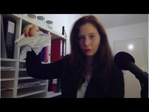 ASMR mean job interview roleplay (tiping, ripping paper, writing)