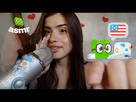 asmr Aprendiendo INGLES con Duolingo  📱| asmr for sleep | learning English with Duolingo