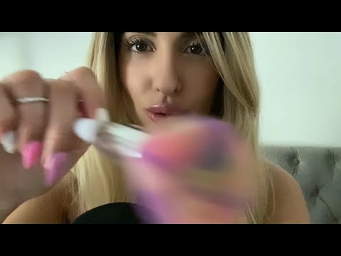 ASMR Kisses, Whispered Motivation , Positive Affirmations w/ Face/Camera Brushing & Tongue Clicks