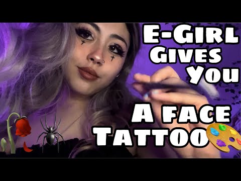 ASMR E-GIRL GIVES YOU A STICK&POKE FACE TATTOO 🎨🖊 pov: you’re on my lap