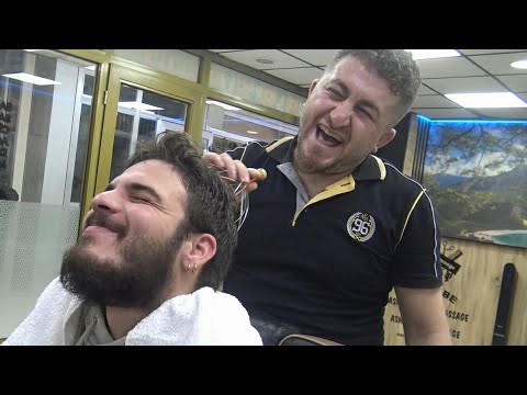 ASMR TURKISH BARBER MASSAGE=NECK CRACK=head,back,neck,face,ear,arm,sleep,energy,foot massage therapy