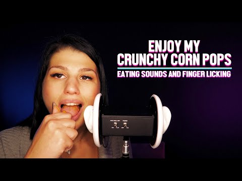 ASMR I Enjoy my Crunchy Corn Pops - Eating Sounds and Finger Licking -   I deutsch