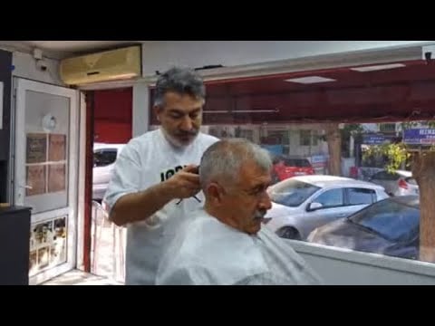 ASMR RELAXING HAIR AND BEARD TRIMMING AND HAIR COLORING
