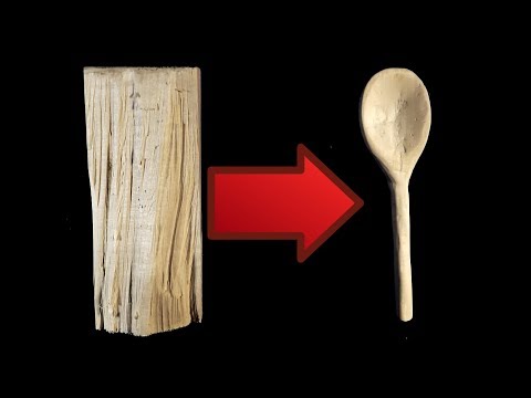 ASMR Carving a wooden spoon