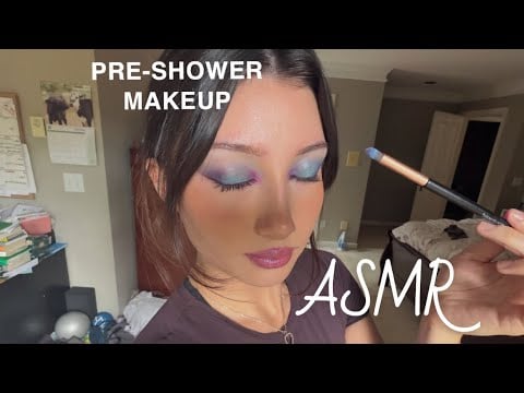 ASMR Pre-Shower Makeup (chill with me while i mess with eyehadow cuz I was bored 💄)