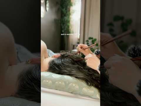 Chopstick scalp massage #asmr