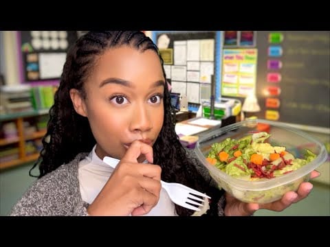 ASMR Summer School Teacher Talks to You About Your Bad Grades While Eating a Salad 👩‍🏫🥗