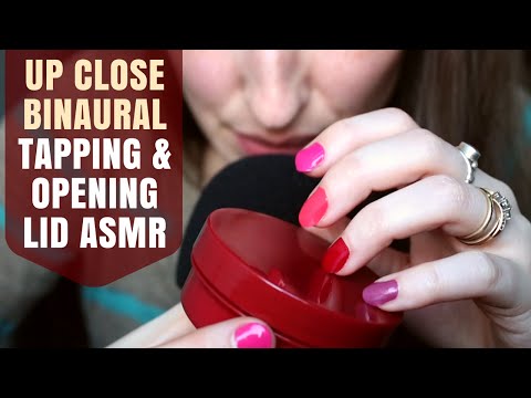 Gentle TAPPING On Plastic Container & Lid Opening ASMR Sounds ~ with Multi Color Nails & Whispering