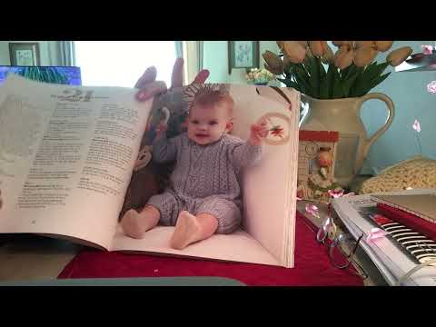 ASMR- cozy page turning, glossy pages knitting book. whispered